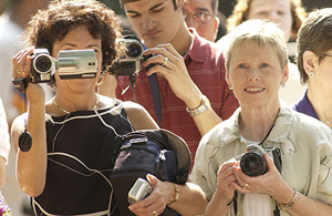 Photo of proud parents during commencement ceremonies.